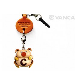 Alphabet Pig C Leather Animal Earphone Jack Accessory