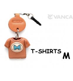 M/Blue Leather T-shirt Earphone Jack Accessory