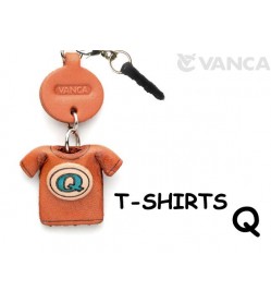 Q/Blue Leather T-shirt Earphone Jack Accessory