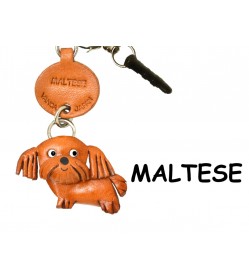 Maltese Leather Dog Earphone Jack Accessory