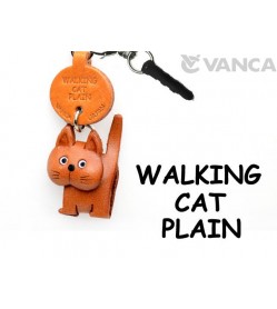 Walking Cat Plain Leather Cat Earphone Jack Accessory