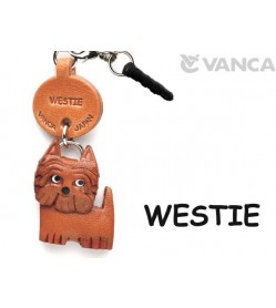 Westie Leather Dog Earphone Jack Accessory