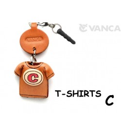 C/Red Leather T-shirt Earphone Jack Accessory