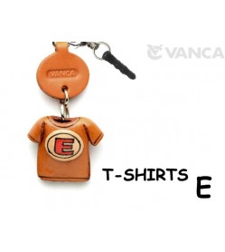 E/Red Leather T-shirt Earphone Jack Accessory