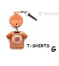 G/Red Leather T-shirt Earphone Jack Accessory