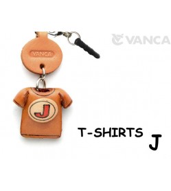 J/Red Leather T-shirt Earphone Jack Accessory