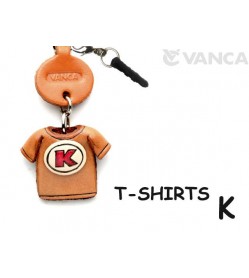 K/Red Leather T-shirt Earphone Jack Accessory