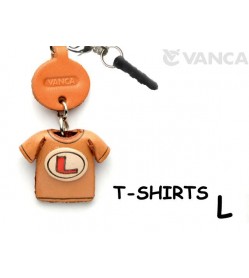 L/Red Leather T-shirt Earphone Jack Accessory