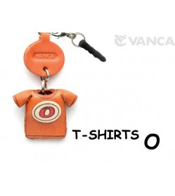 O/Red Leather T-shirt Earphone Jack Accessory