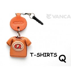 Q/Red Leather T-shirt Earphone Jack Accessory