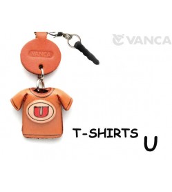 U/Red Leather T-shirt Earphone Jack Accessory