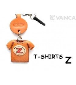 Z/Red Leather T-shirt Earphone Jack Accessory