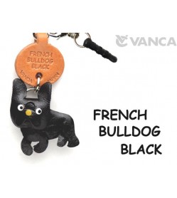 French Bulldog Black Leather Dog Earphone Jack Accessory