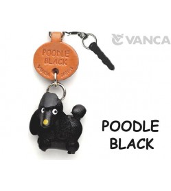 Poodle Black Leather Dog Earphone Jack Accessory