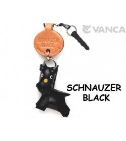 Schnauzer Black Leather Dog Earphone Jack Accessory