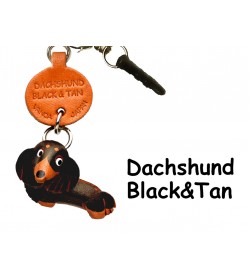 Dachshund Longhair Black&Tan Leather Dog Earphone Jack Accessory