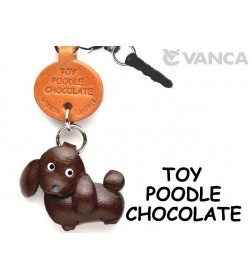 Toy Poodle Chocolate Brown Leather Dog Earphone Jack Accessory