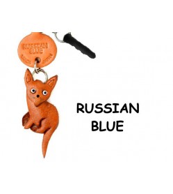 Russian Blue Leather Cat Earphone Jack Accessory