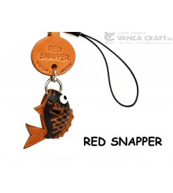 Red Snapper Japanese Leather Cellularphone Charm Fish 