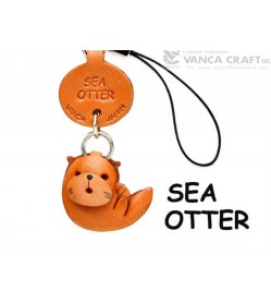 Sea-otter Japanese Leather Cellularphone Charm Fish 