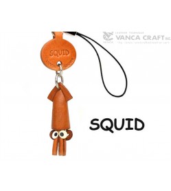 Squid Japanese Leather Cellularphone Charm Fish 