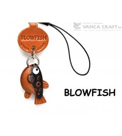Globe/Blow/Puffer Fish Japanese Leather Cellularphone Charm Fish 