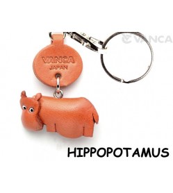 Hippopotamus Japanese Leather Keychains Animal