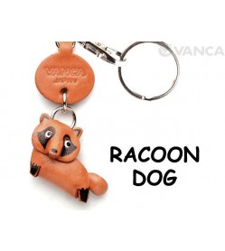 Raccoon dog Japanese Leather Keychains Animal