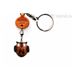 Initial Owl N Leather Animal Keychain 