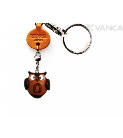 Initial Owl O Leather Animal Keychain 