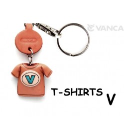 V(Blue) Japanese Leather Keychains T-shirt