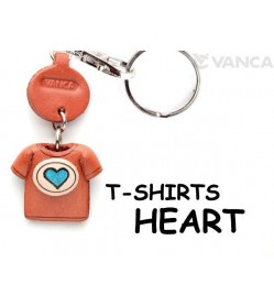 Heart Mark(Blue) Japanese Leather Keychains T-shirt