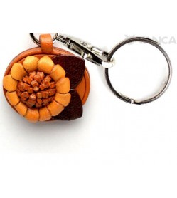 Sunflower Leather Flower Keychain 