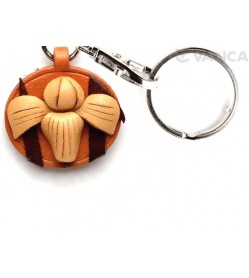 Iris Leather Flower Keychain 