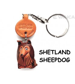 Shetland Sheepdog Leather Dog Keychain
