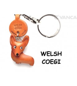 Welsh Corgi Leather Dog Keychain