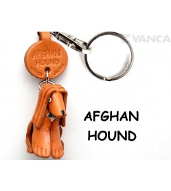 Afghan Hound Leather Dog Keychain