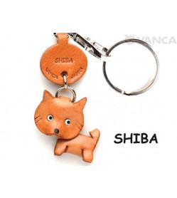 Shiba Dog Leather Dog Keychain