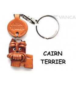 Cairn Terrier Leather Dog Keychain
