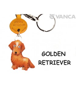 Golden Retriever Leather Dog Keychain
