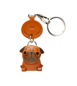 Pug Leather Dog Keychain