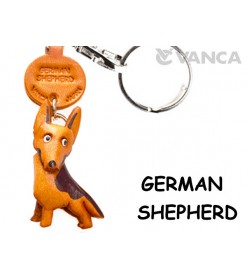 German Shepherd Leather Dog Keychain