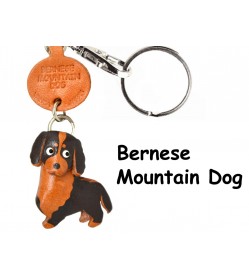 Bernese Mountain Dog Leather Dog Keychain