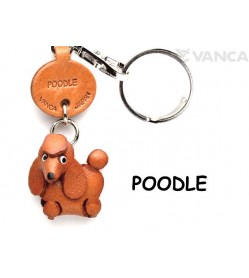 Poodle Leather Dog Keychain