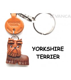 Yorkshire Terrier Leather Dog Keychain