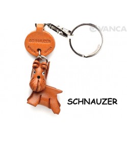 Schnauzer Leather Dog Keychain
