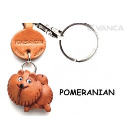 Pomeranian Leather Dog Keychain