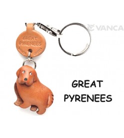 Great Pyrenees Leather Dog Keychain