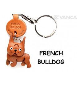 French Bulldog Leather Dog Keychain