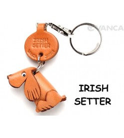 Irish Setter Leather Dog Keychain